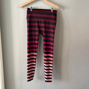 K-Deer Sneaker Length Leggings Pink & Black Stripes